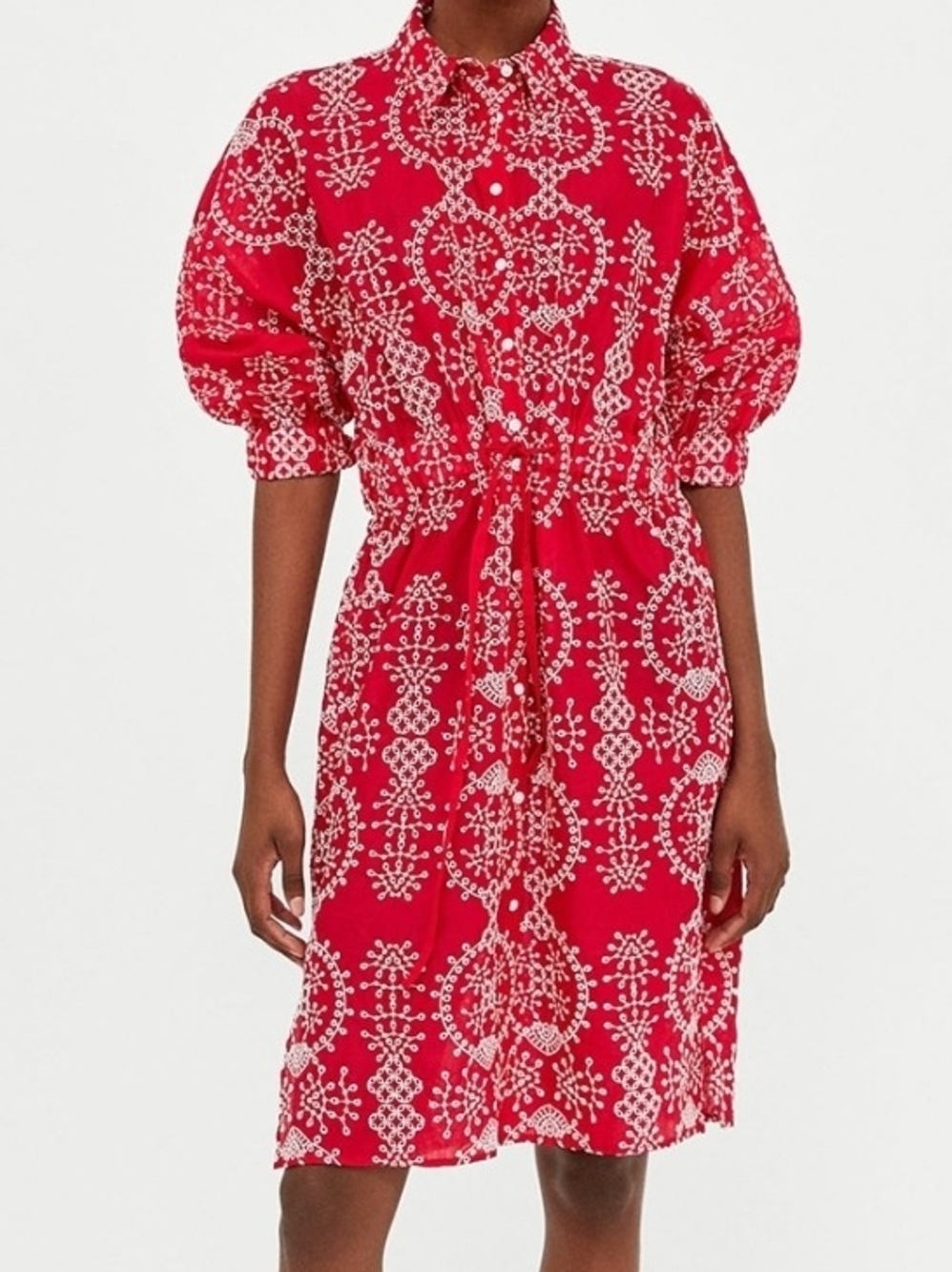 Zara Embroidered Tunic Shirt Dress